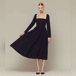 Reformation Elly Black Long Sleeve Dress Size 0